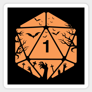 Halloween D20 Die - Tabletop RPG Addict Sticker